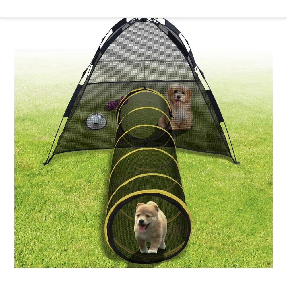 Cat Play House Outdoor Kitty Compound Tube Enclosure‎ Yard Pen Cage Fun Tent